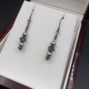 2/$10 Silver and Gray Bead Earrings